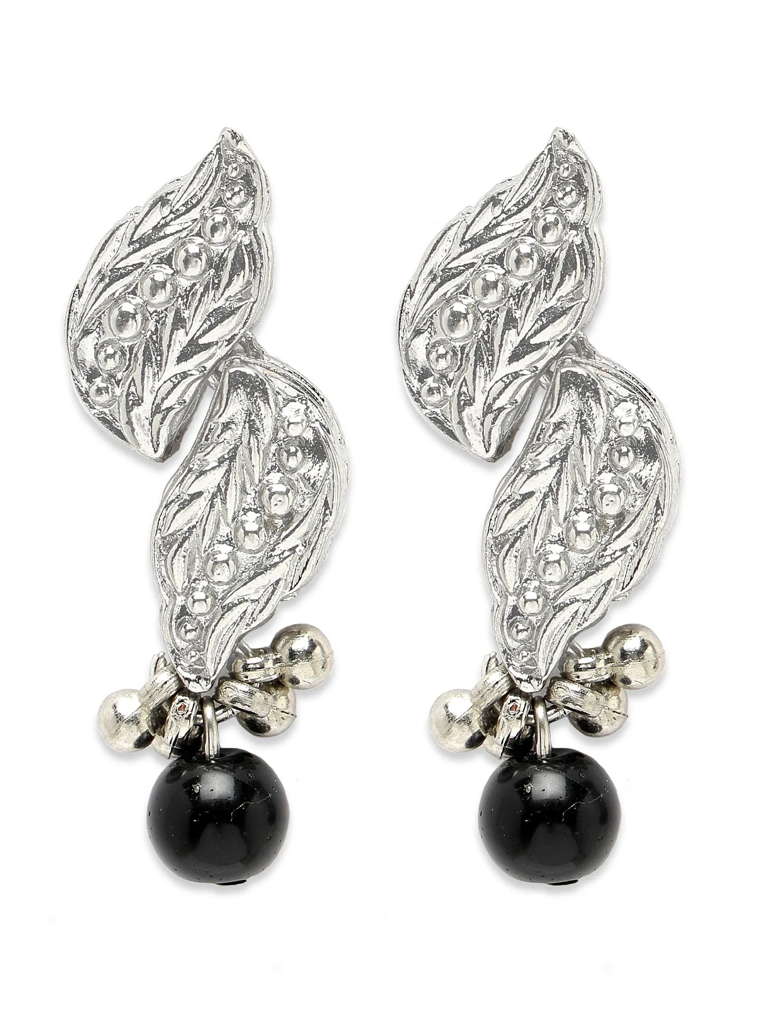 KARATCART Oxidised Silver Kundan Classic Silver Jewellery Set for Women