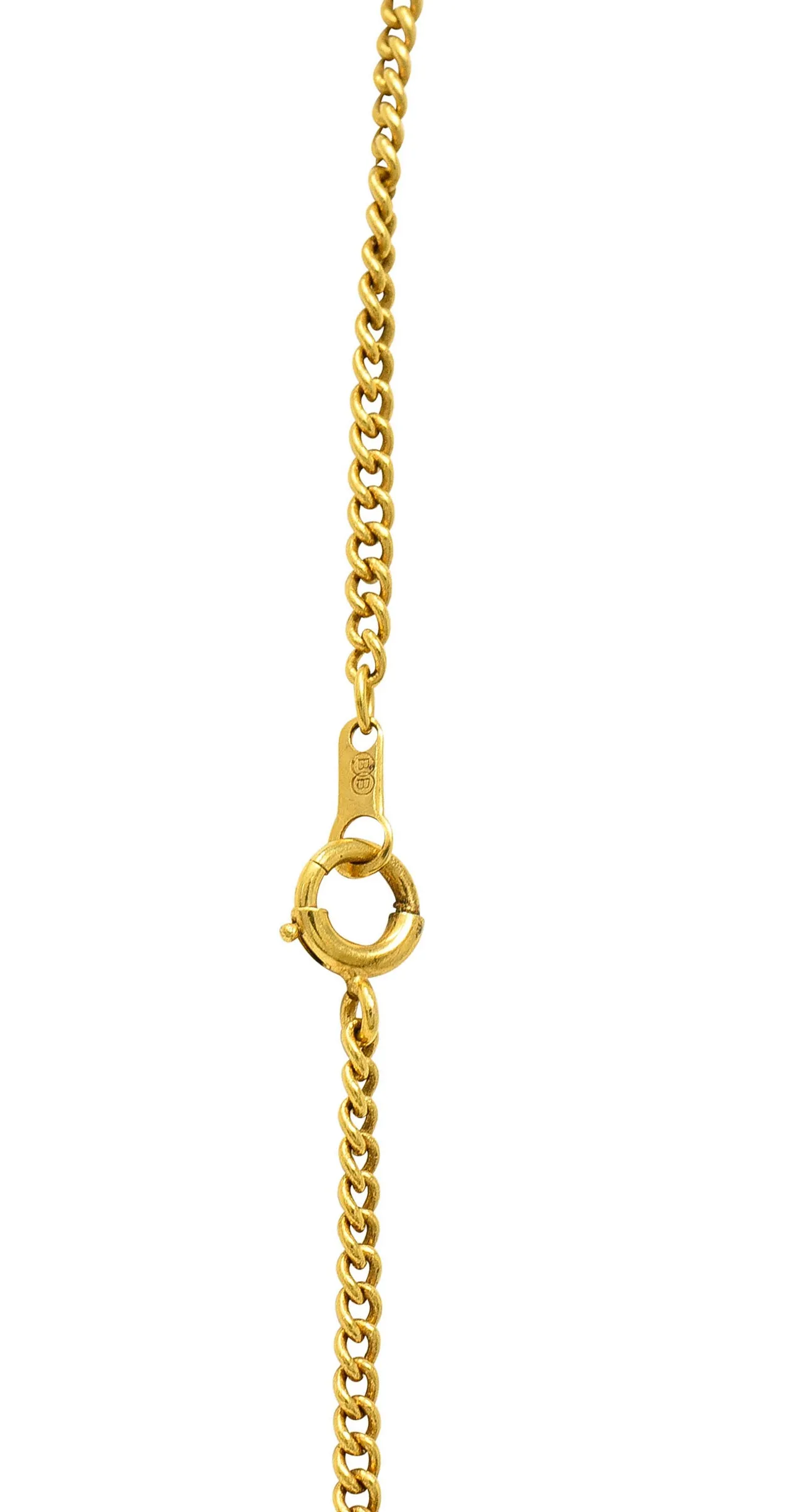 Krementz Art Nouveau Citrine Pearl 14 Karat Gold Pendant Necklace