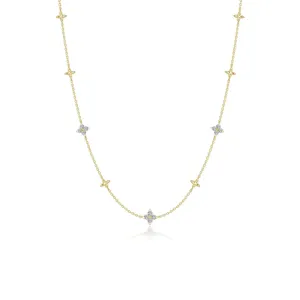 Lafonn Simulated Diamond Trillium Station Necklace N0352CLG