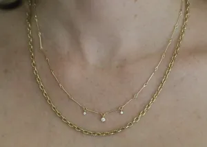 Lantern Necklace - 3 Diamonds