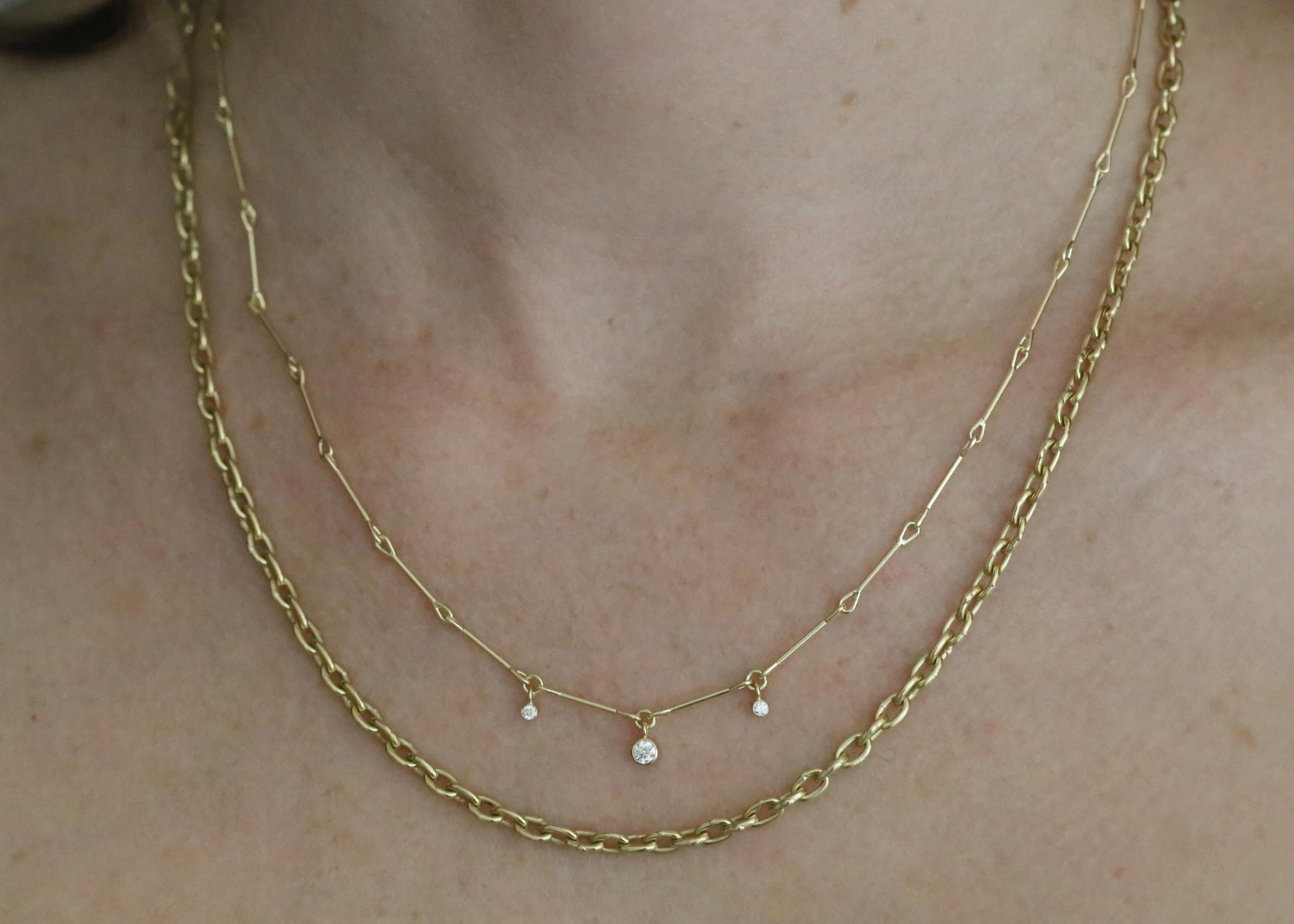 Lantern Necklace - 3 Diamonds