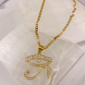 LARGE CRYSTAL EYE OF HORUS necklace