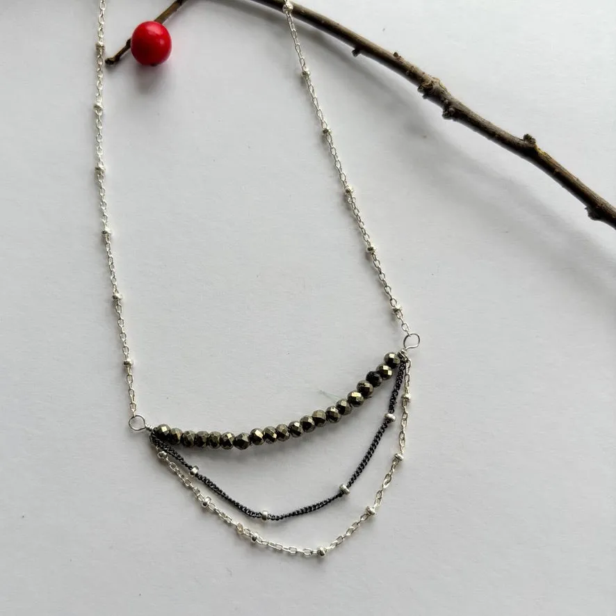 Layered Pyrite Necklace