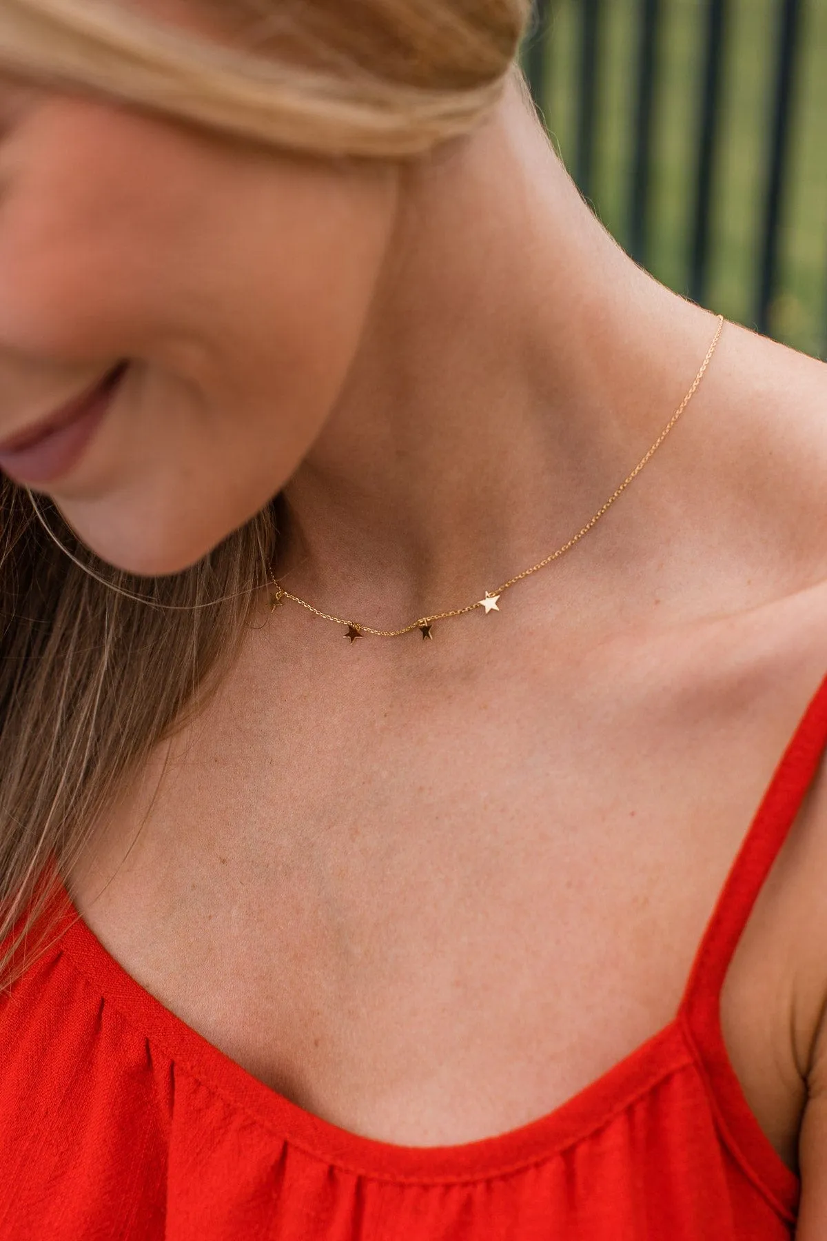 Let's Go Stargazing Chain Necklace- Gold