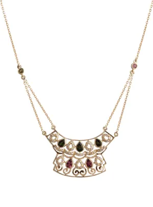 Levant Openwork Necklace with Diamonds and Colored Tourmalines
