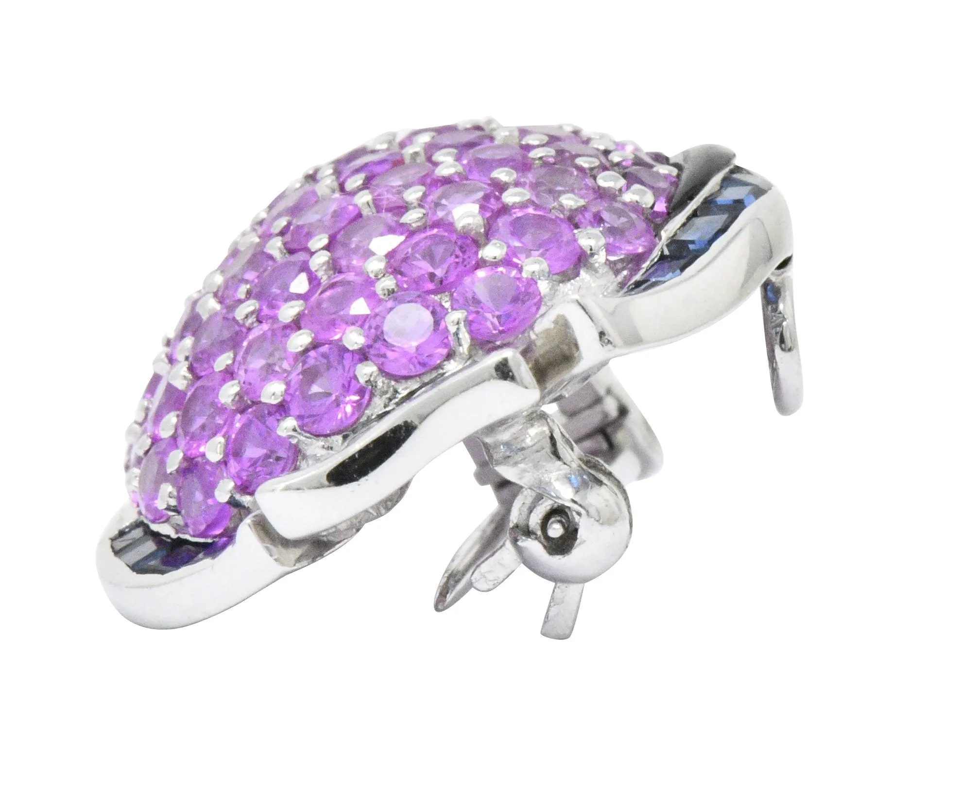 Levian 4.50 CTW Diamond Multi-Gem 18 Karat White Gold Fish Pendant/Brooch