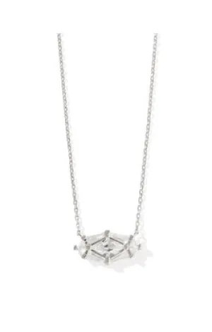 Lindy Rae Elisa Pendant Necklace in Rhodium White Crystal