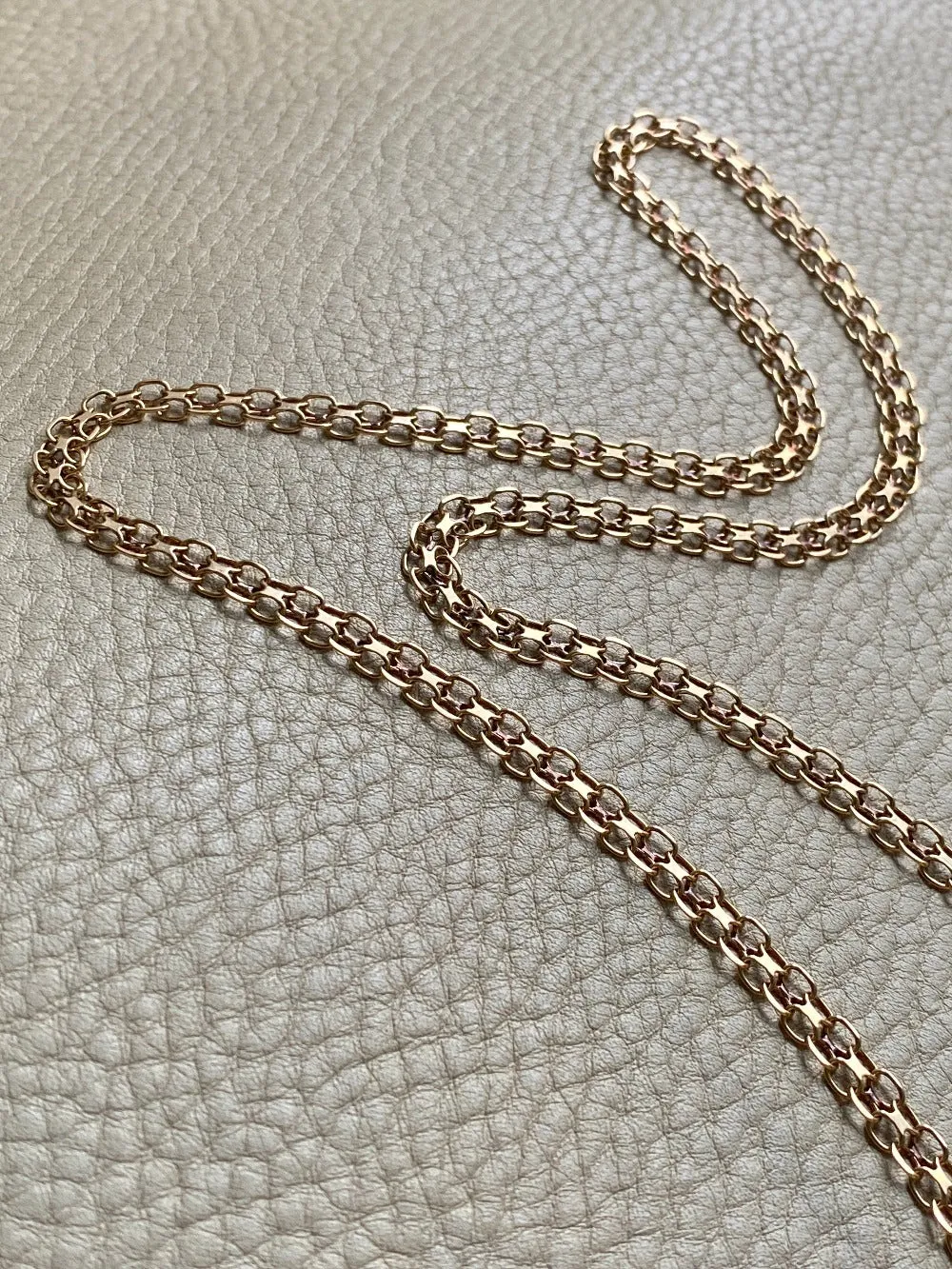 Long 18k gold vintage necklace - Slinky star-link by Tore Clareus - 24 inch length