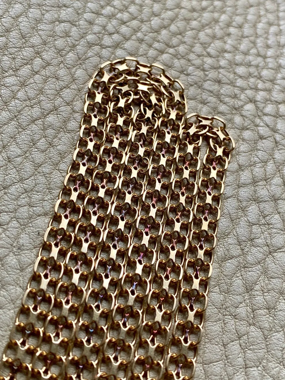 Long 18k gold vintage necklace - Slinky star-link by Tore Clareus - 24 inch length