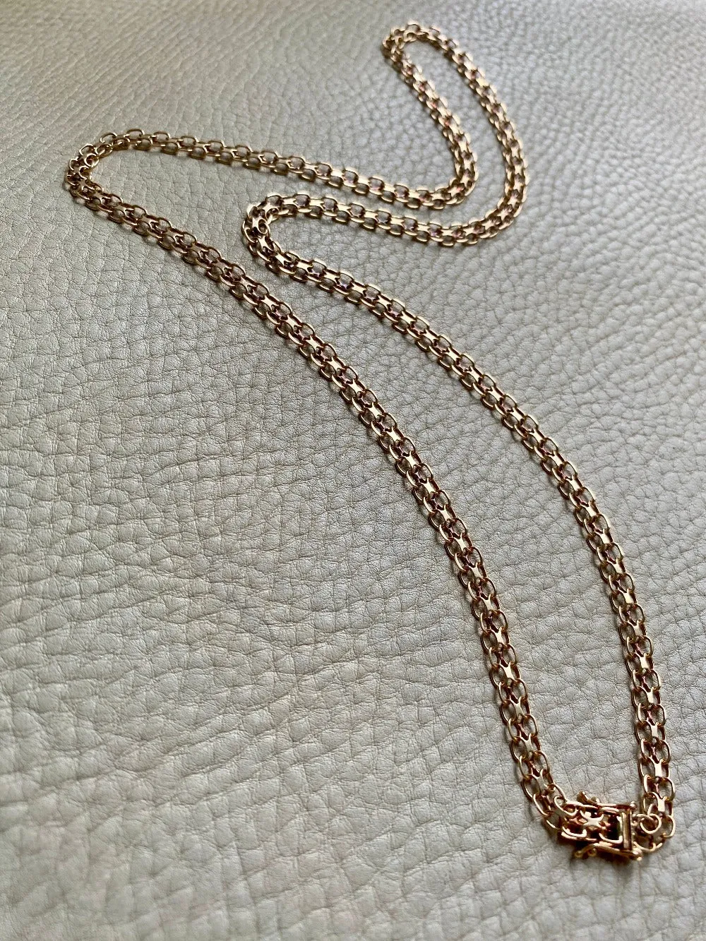 Long 18k gold vintage necklace - Slinky star-link by Tore Clareus - 24 inch length