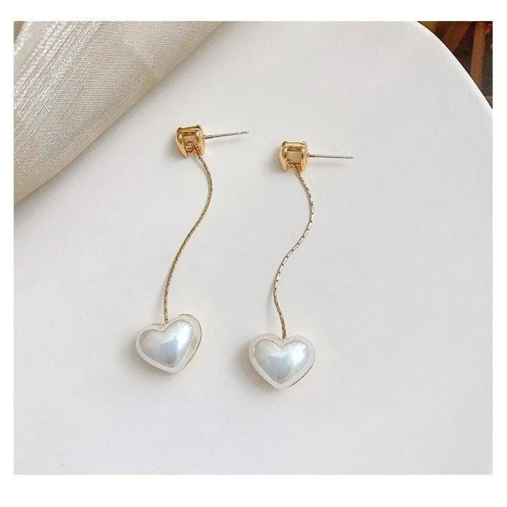 Long Heart Earrings