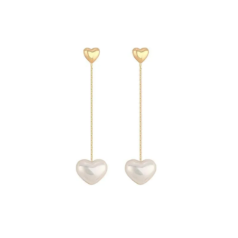 Long Heart Earrings