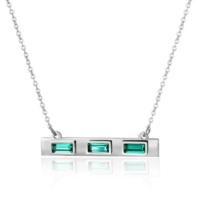 Luxury Gold Color Green Stone Necklace