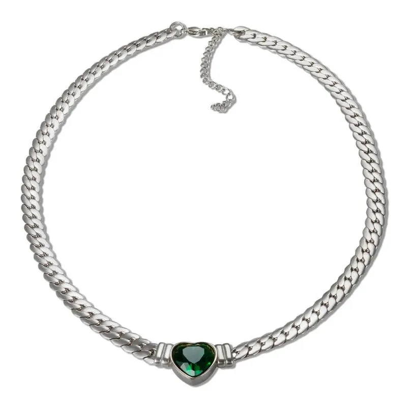 Luxury Love Heart Jewelry Set Chain Necklace for Women Nail Bracelet