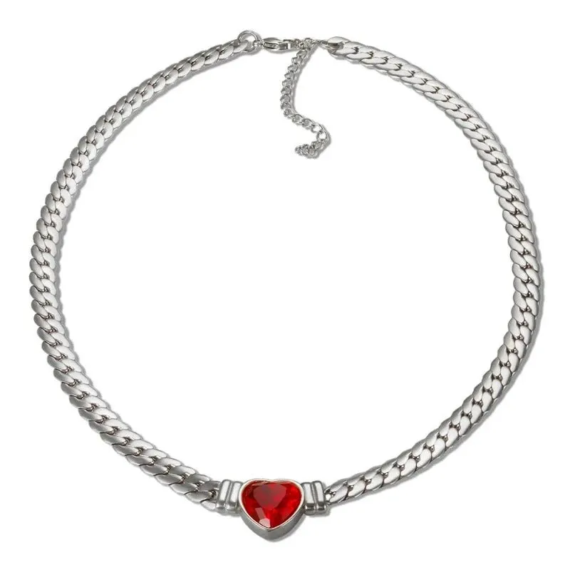Luxury Love Heart Jewelry Set Chain Necklace for Women Nail Bracelet