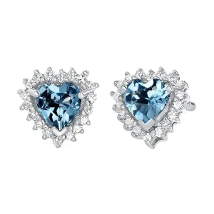 Madame Swiss Blue Topaz and Diamond Earrings