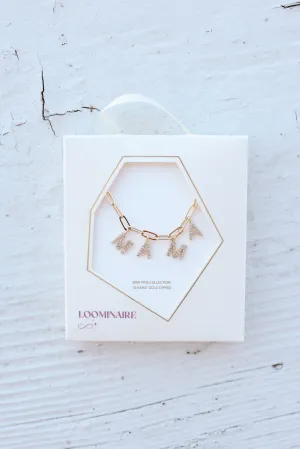 'MAMA' CZ 18K Gold Charm Necklace