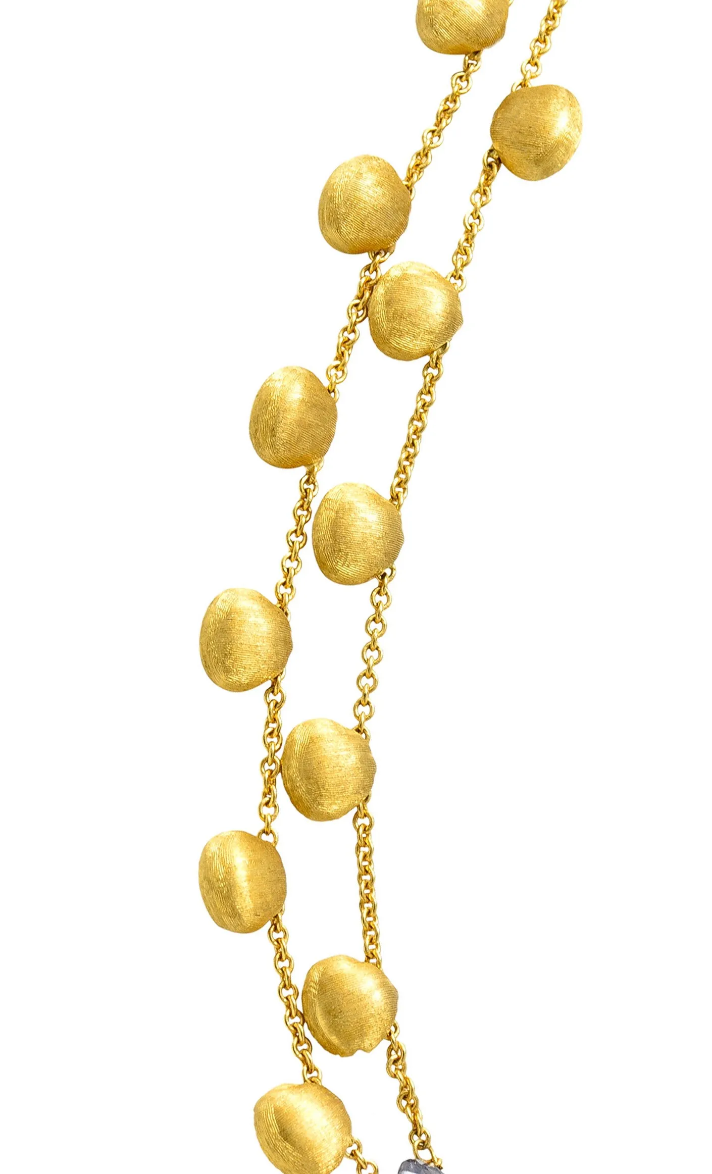 Marco Bicego Multi-Gem Diamond 18 Karat Gold Confetti Tassel Necklace