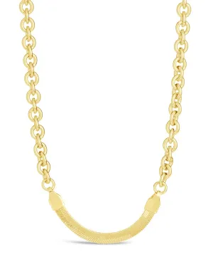 Marzia Herringbone & Rolo Chain Necklace