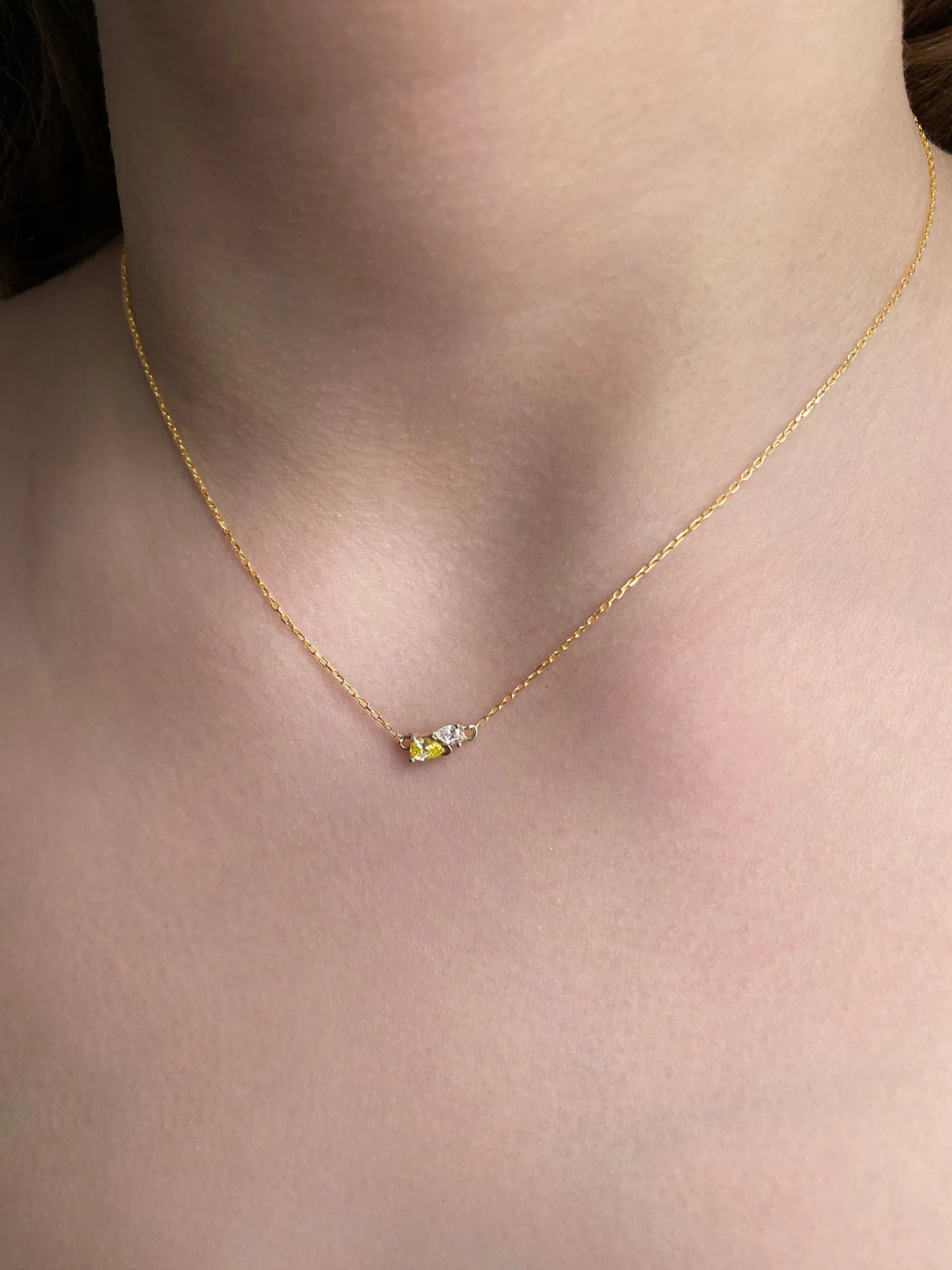 Me and You Canary Gold Necklace