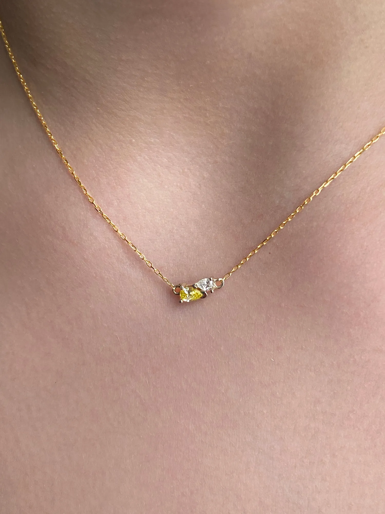 Me and You Canary Gold Necklace