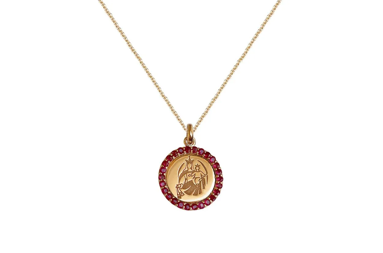 Medal Our Lady of Mount Carmen | Virgen del Carmen Gold & Ruby