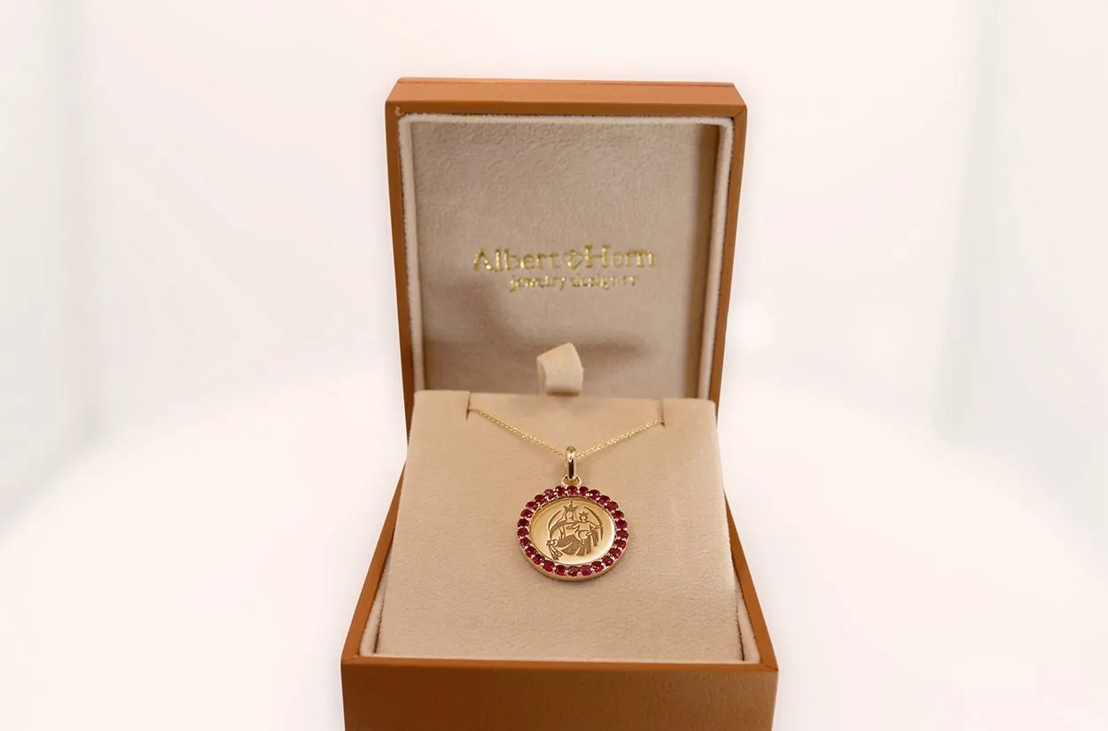 Medal Our Lady of Mount Carmen | Virgen del Carmen Gold & Ruby