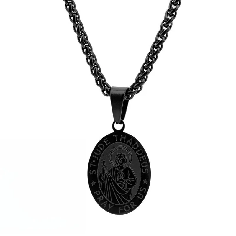 Medical Titanium Steel San Judas Necklace for Men and Women