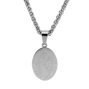 Medical Titanium Steel San Judas Necklace for Men and Women
