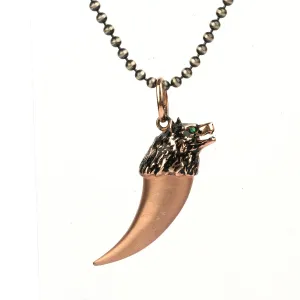 Men's Sterling Silver Lock Wolf Tooth Necklace