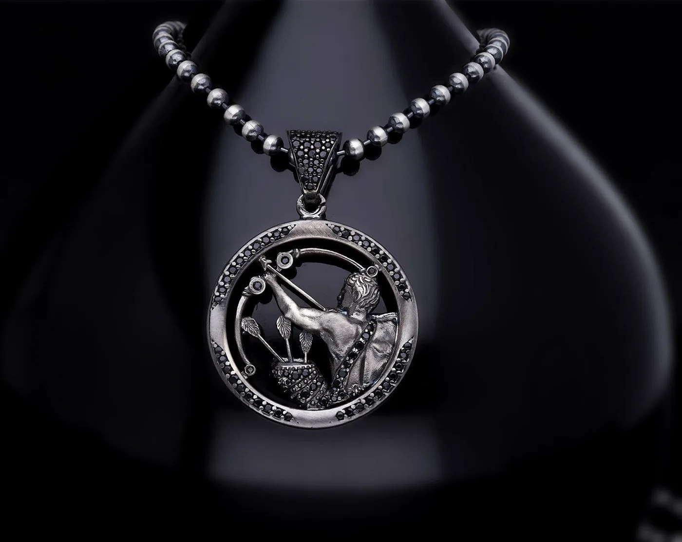 Men’s Sterling Silver Sagittarius Zodiac Necklace