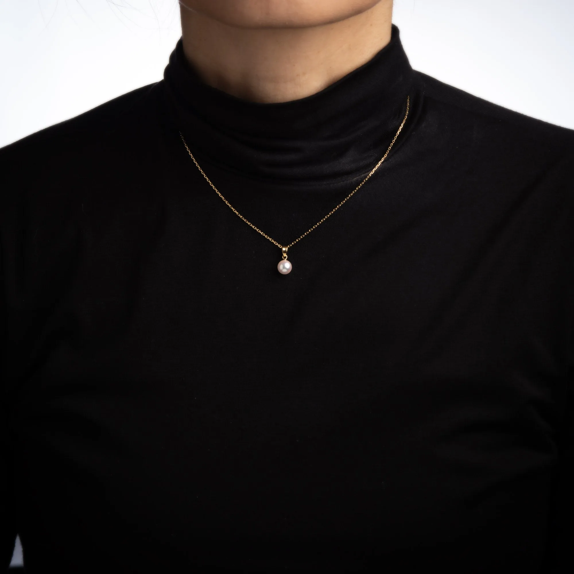 Mikimoto 7mm Cultured Pearl Pendant Necklace Estate 18k Yellow Gold 16" Jewelry