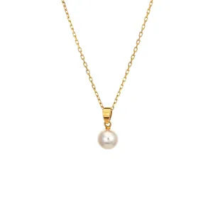 Mikimoto 7mm Cultured Pearl Pendant Necklace Estate 18k Yellow Gold 16" Jewelry