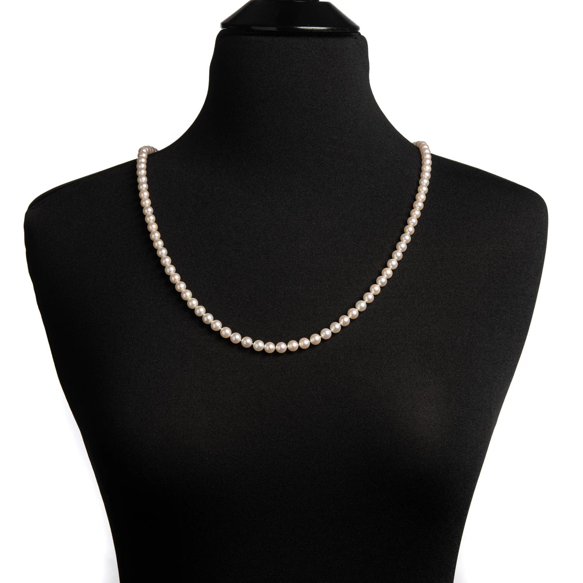Mikimoto Cultured Pearl Necklace 30" Strand Opera Length 6.5mm to 7mm 14k Gold
