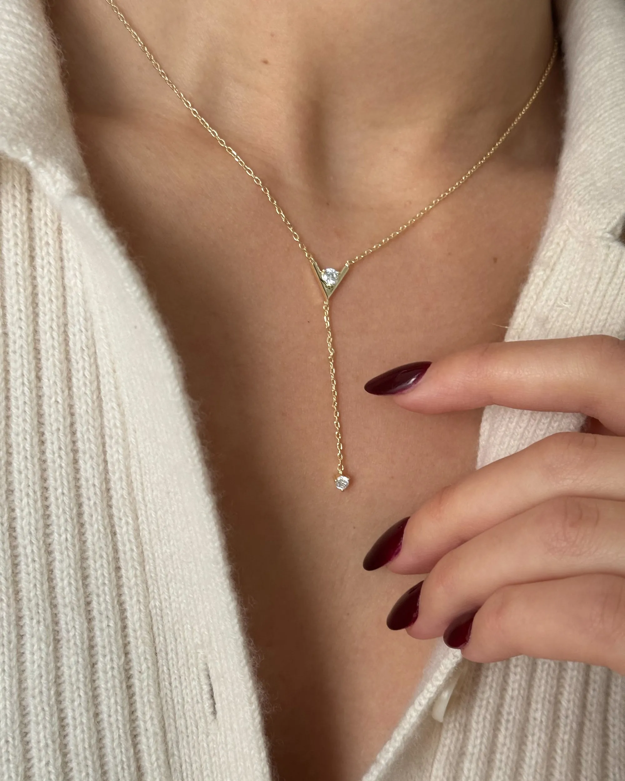 Mini Drop Lariat Necklace
