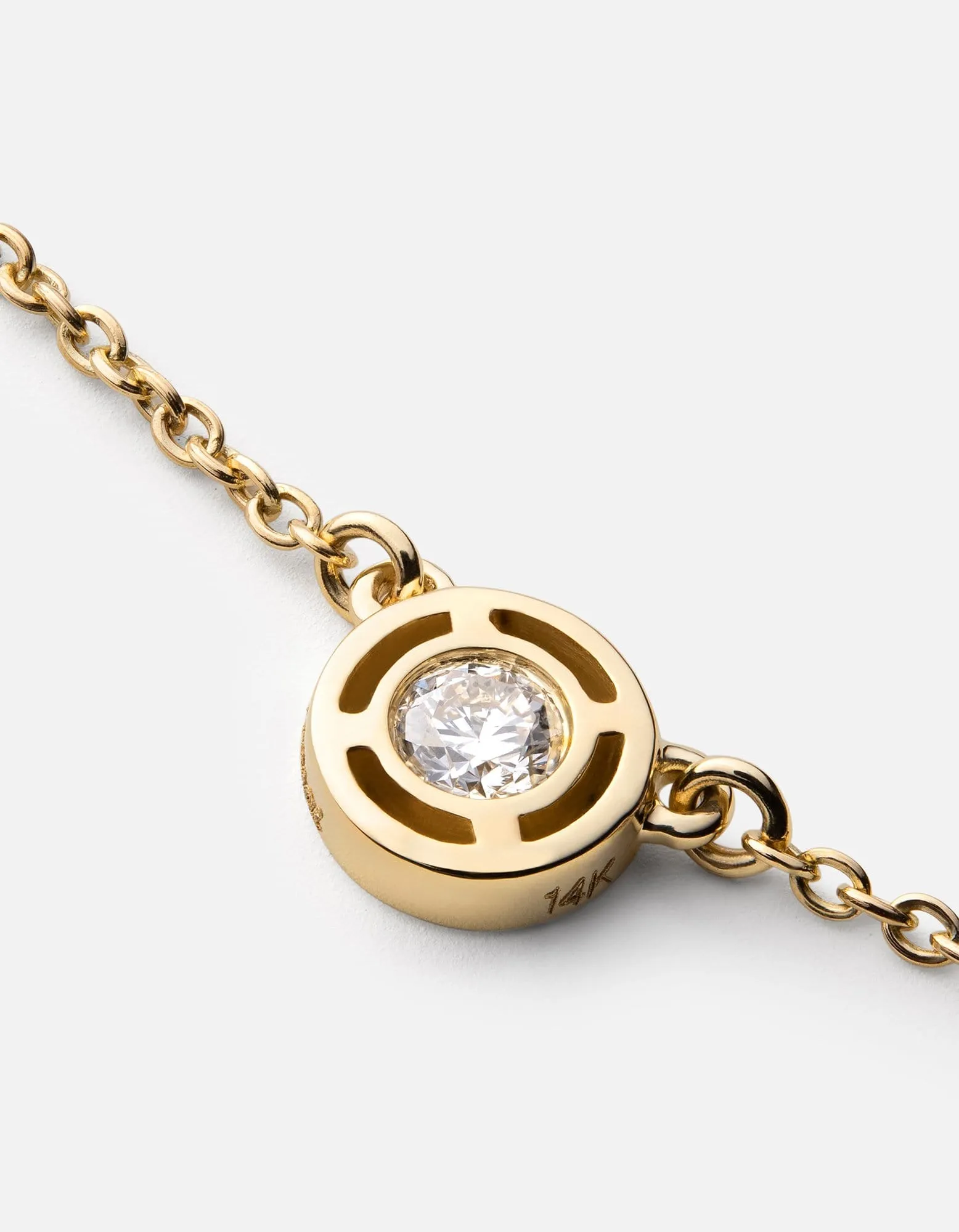 Mini Luna Necklace, 14K Gold/Diamond