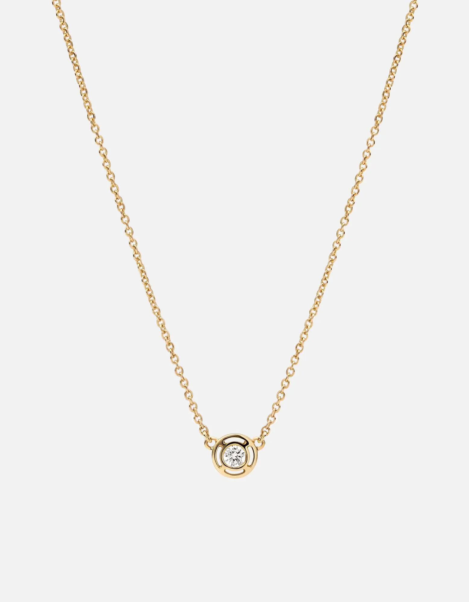 Mini Luna Necklace, 14K Gold/Diamond