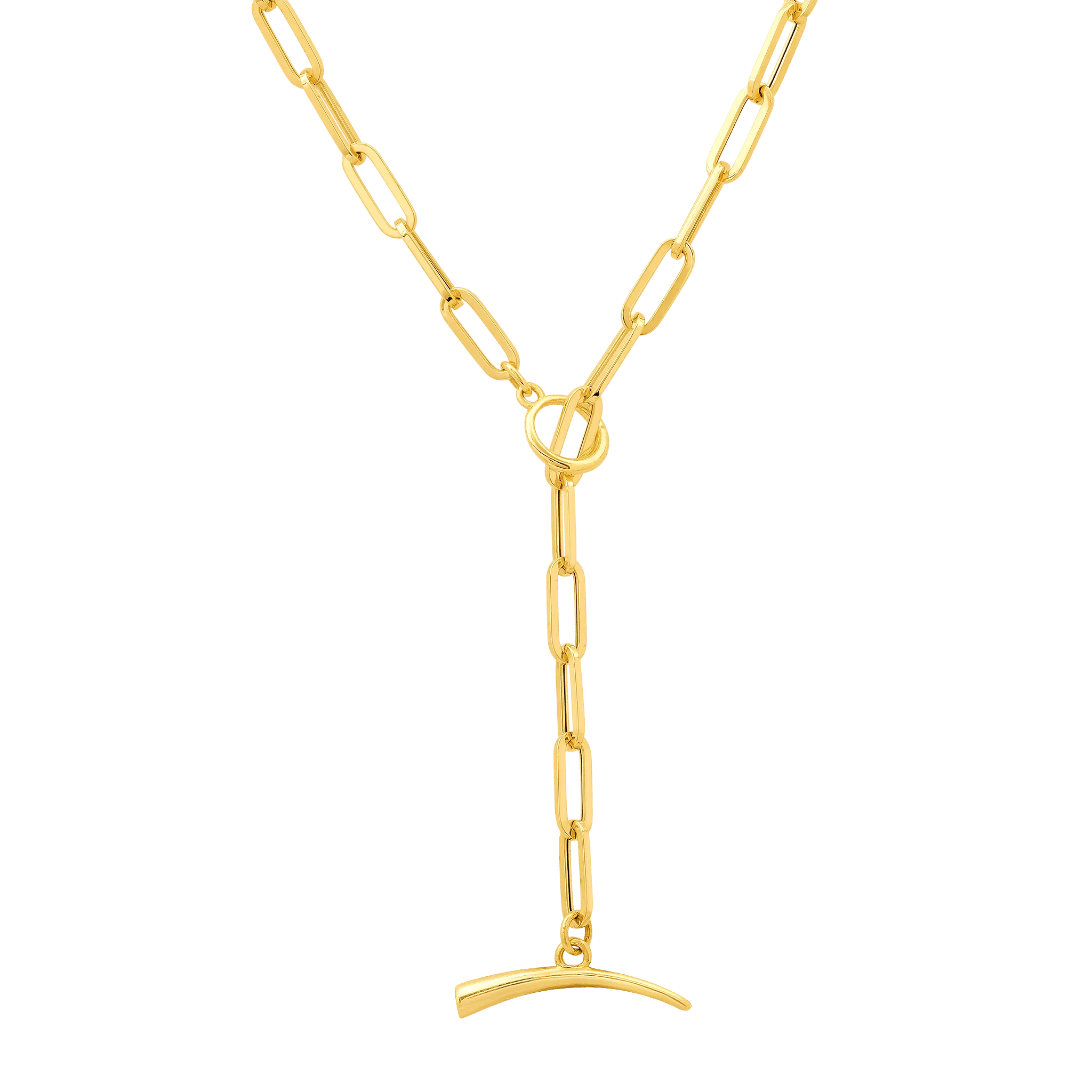 Mini Rectangular Chain Necklace with Tusk Clasp