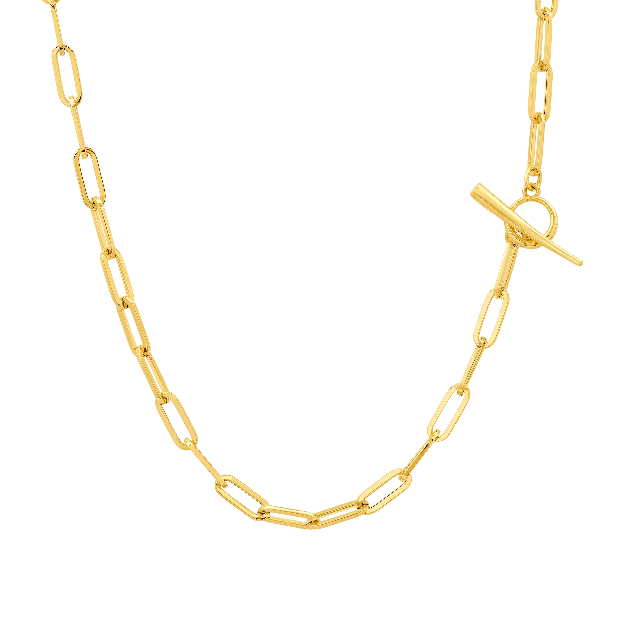 Mini Rectangular Chain Necklace with Tusk Clasp