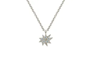 Mini Stella Silver Single Necklace with Blue Topaz- Emily Kuvin