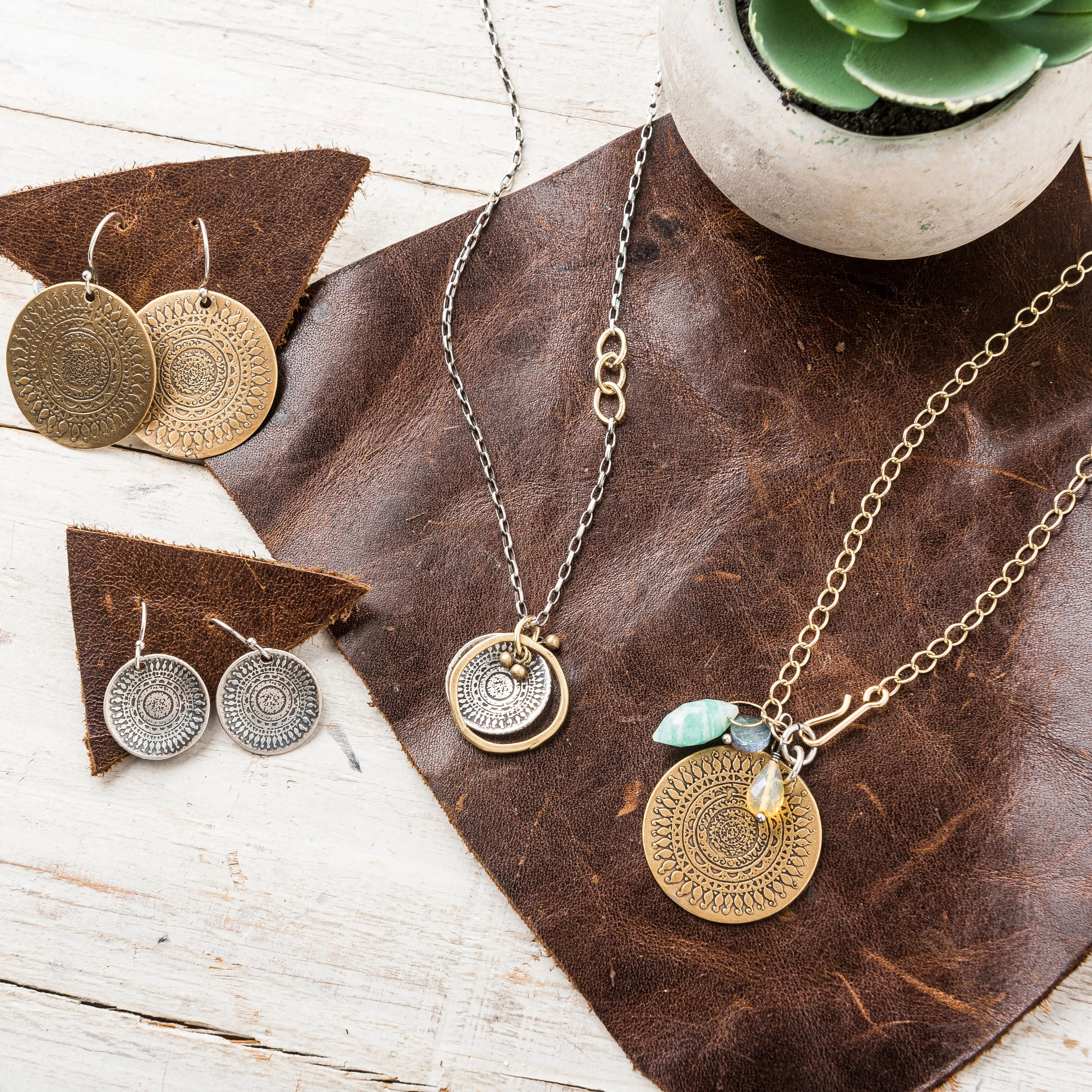 Mixed Metal Mandala Necklace