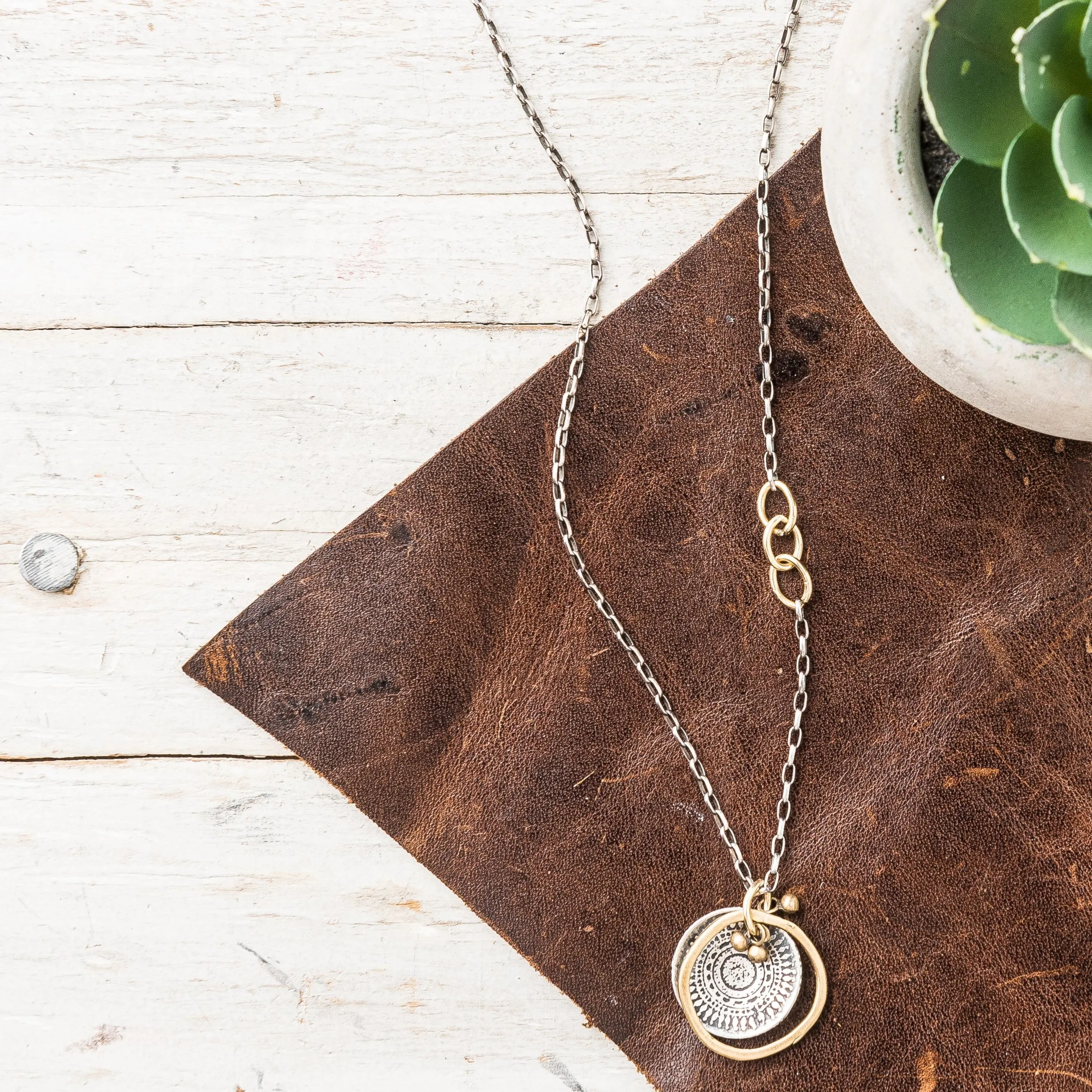 Mixed Metal Mandala Necklace