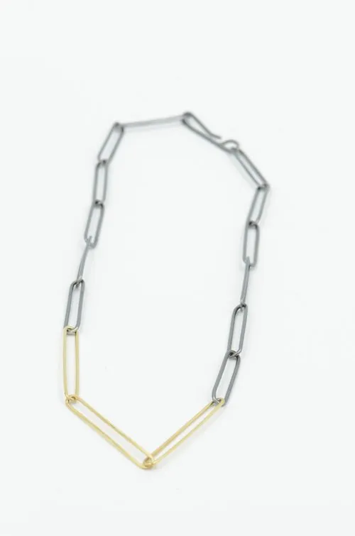 Mixed Metals Paper Clip Chain