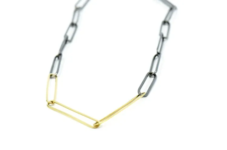 Mixed Metals Paper Clip Chain