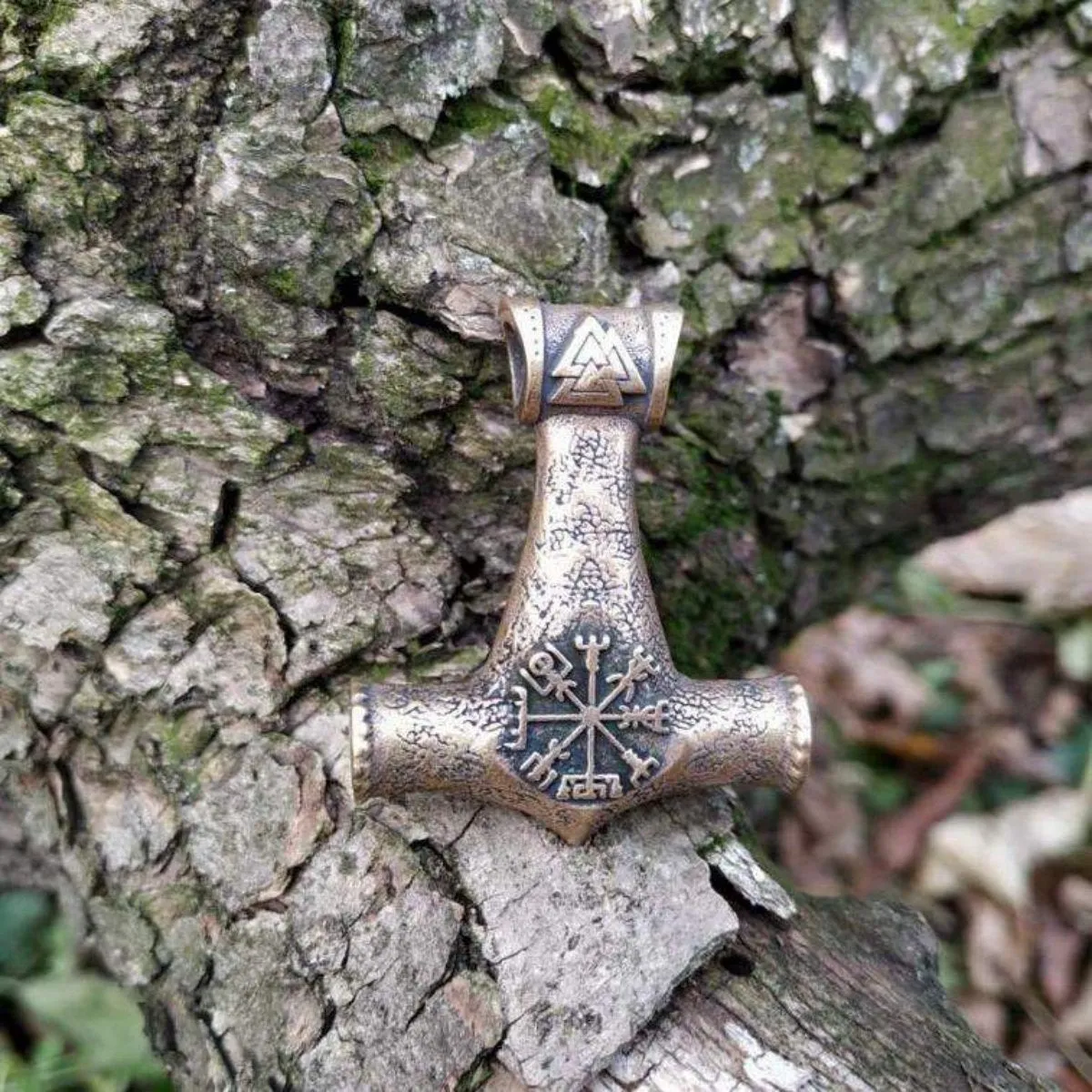 Mjolnir pendant with runes