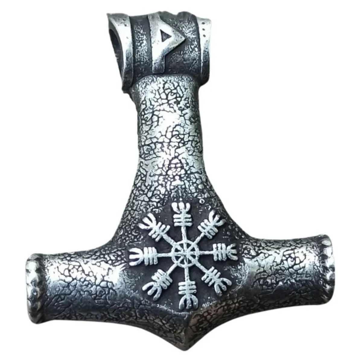 Mjolnir pendant with runes