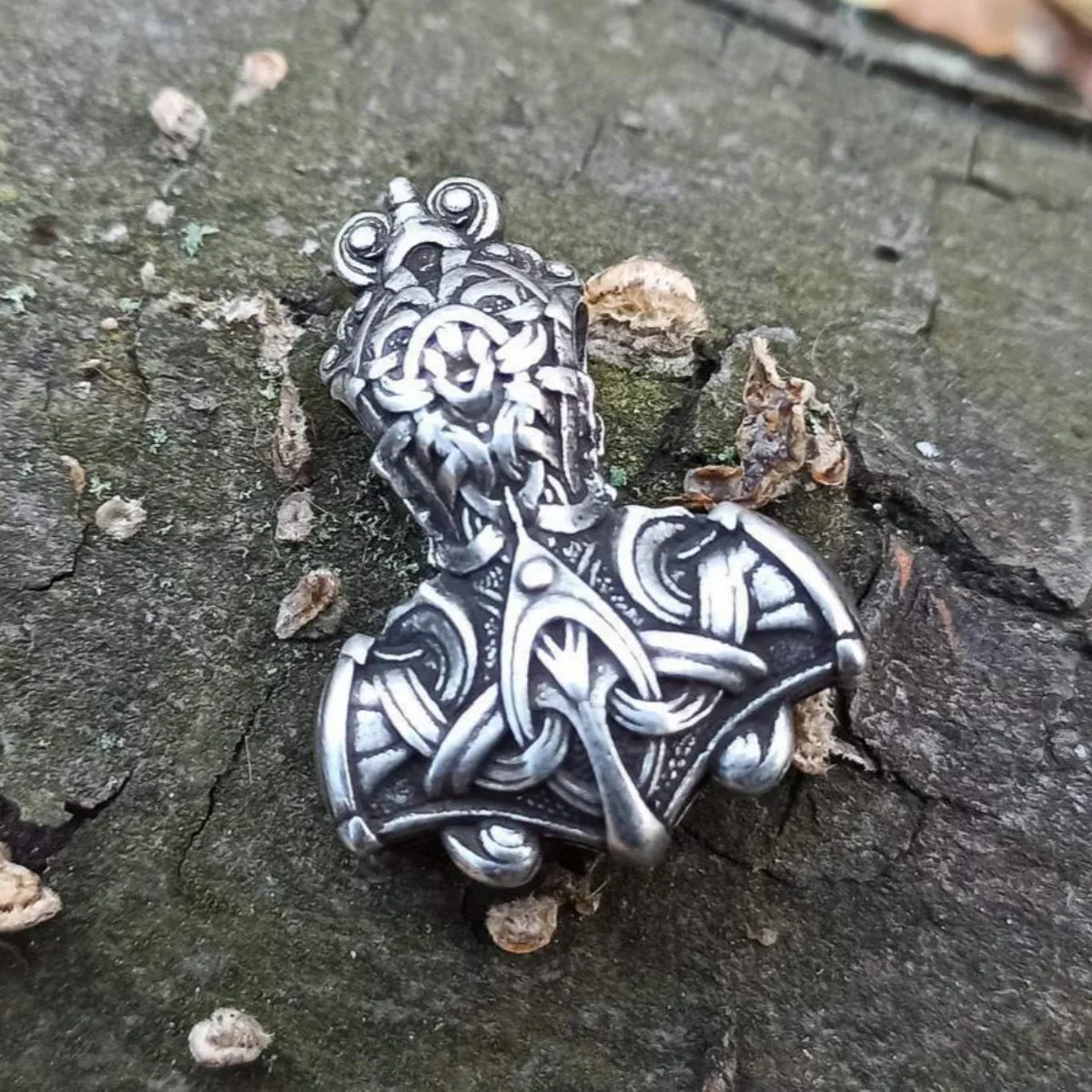 Mjolnir silver plated pendant