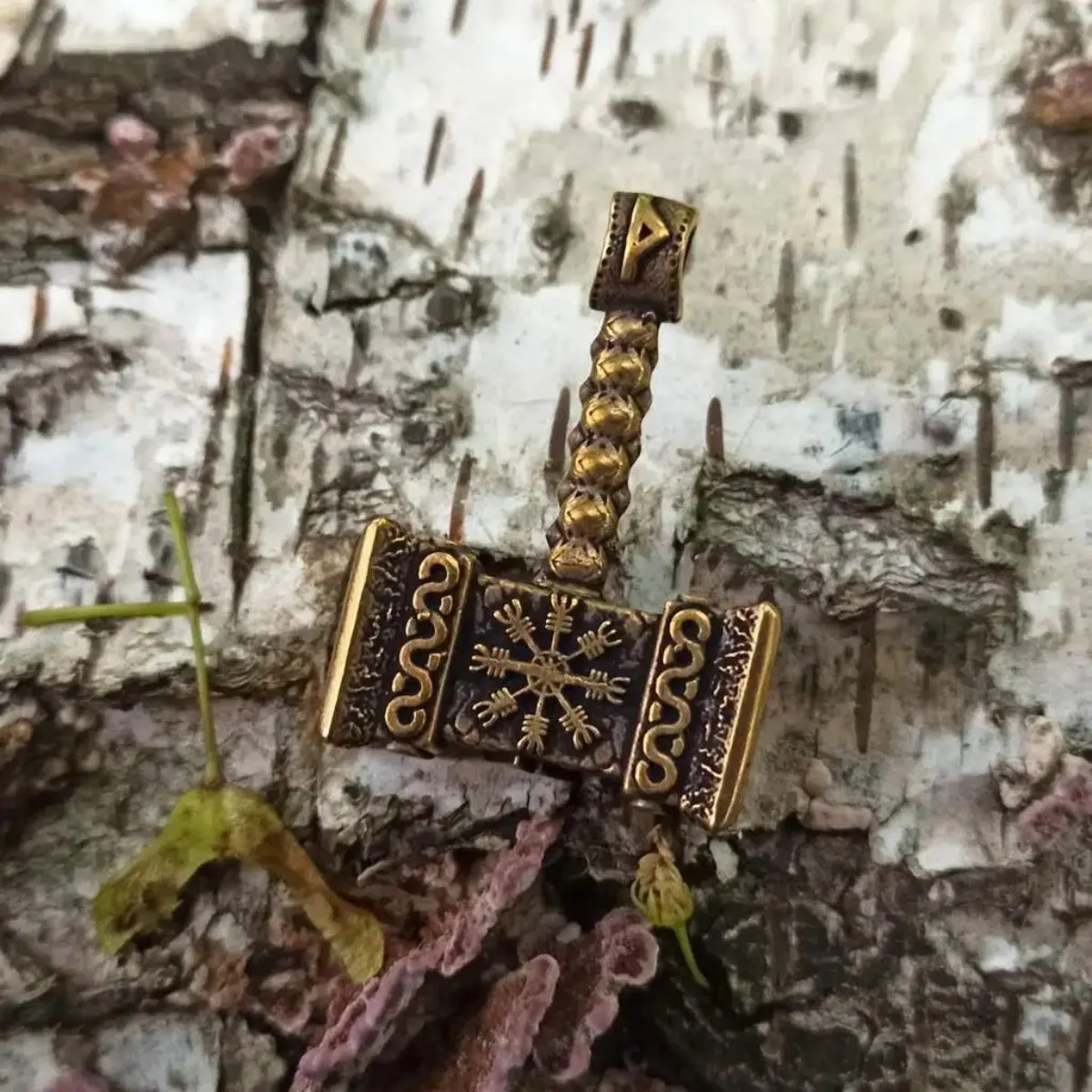 Mjolnir with runes pendant