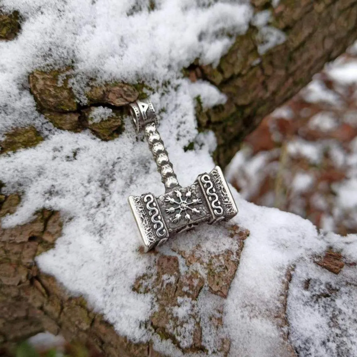 Mjolnir with runes pendant