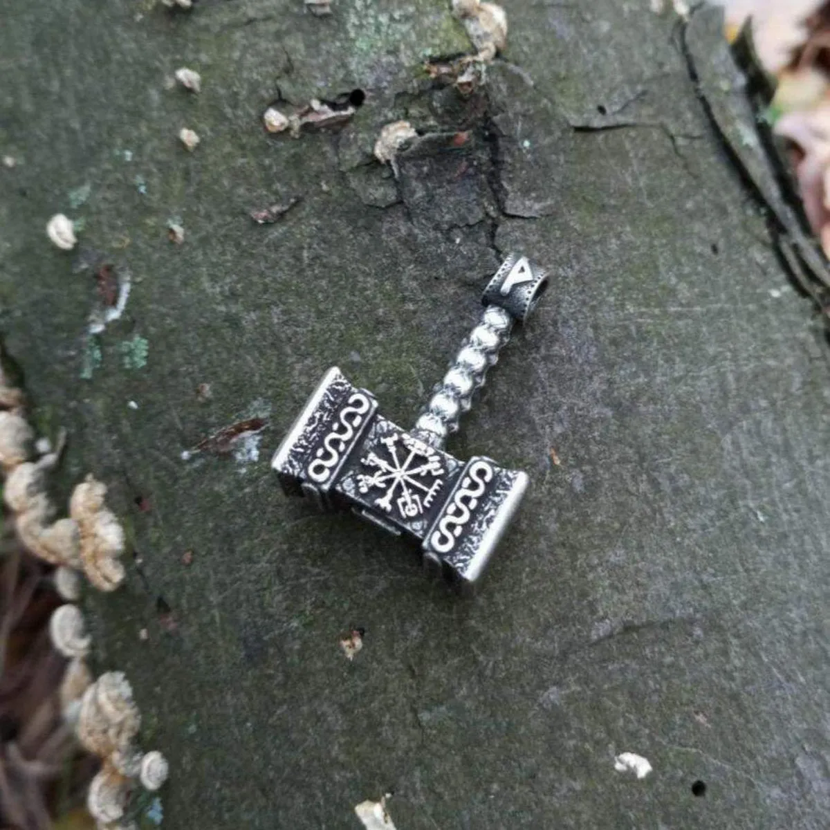 Mjolnir with runes pendant